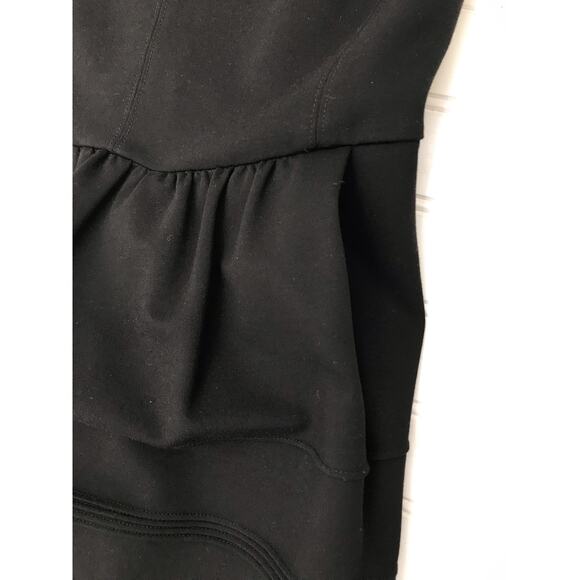 Madewell Black Stretch Knit Sleeveless Raw Edge A-Line Mini Dress Size S - Picture 7 of 10